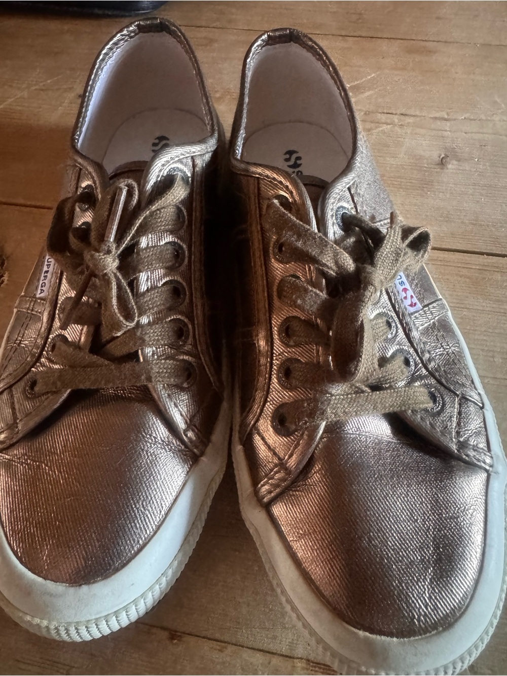Superga Metallic Bronze Women's Lace-Up Sneakers